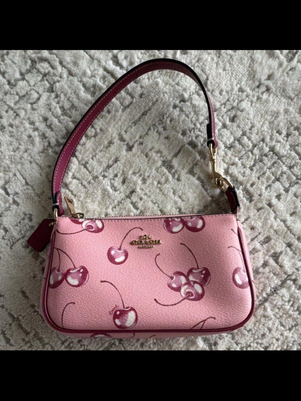 Coach Pink Cherry Mini Shoulder Bag with Gold Hardware - Picture 3 of 11